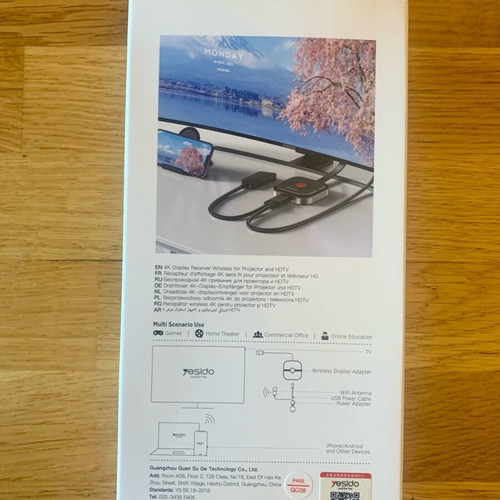 Yesido TV10 5G Wireless Screen Display Receiver HDMI 4K High-Definition