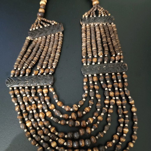 Necklace with wooden beads used African style