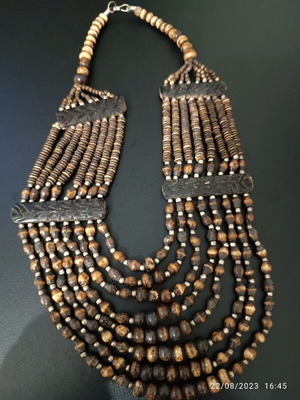 Necklace with wooden beads used African style