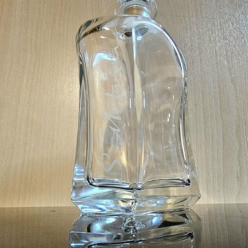 Bormioli Rocco Capitol Glass Decanter 700ml like new with Metaxa engraving