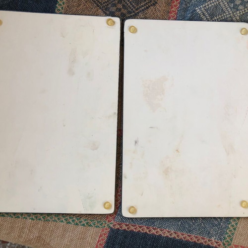 Glass vintage Nounou placemats like new, set of 2, 2002