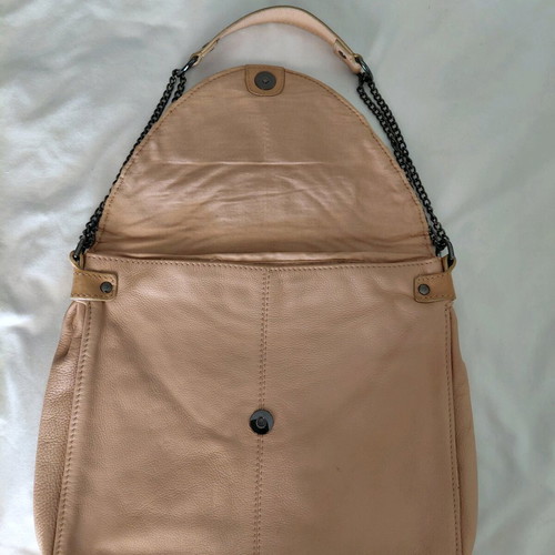 Zara leather shoulder bag like new, beige