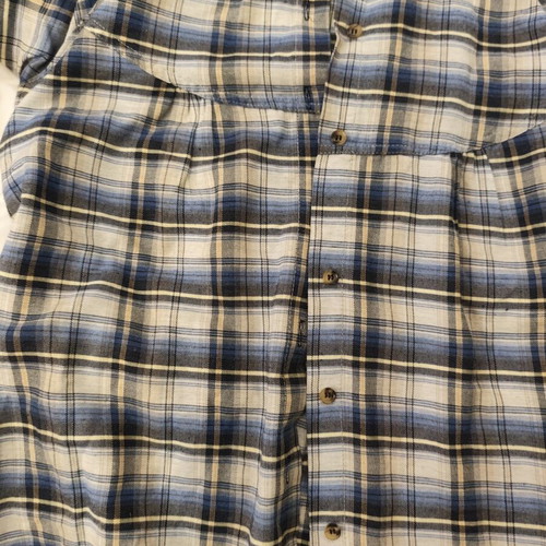 Plaid Long-Sleeve Shirt GMZ Creation Medium like new, blue and white