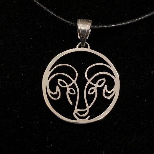 Handmade silver Aries symbol
