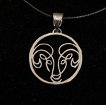 Handmade silver Aries symbol