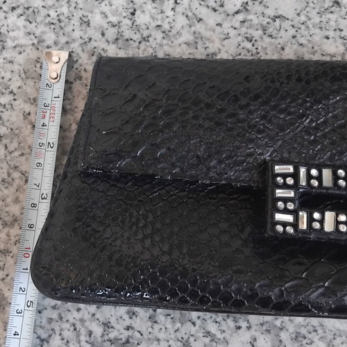 Vintage clutch bag black snakeskin used