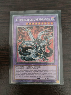 Yu-Gi-Oh Chimeratech Overdragon Platinum Secret Rare card like new