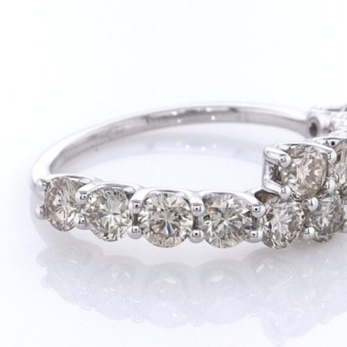 White Gold Ring 14K with 12 Natural Diamonds 1.64 Carats New