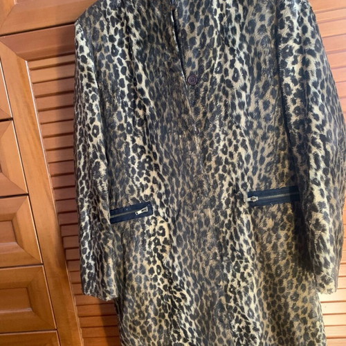 Kookai thin fur coat used with animal print