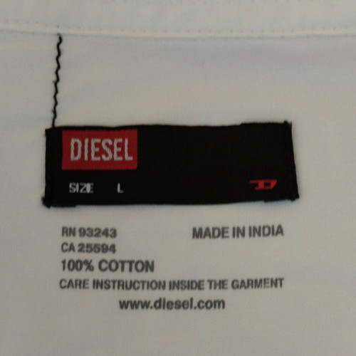 Diesel men's white dress shirt L