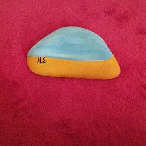 Decorative beach stone hand-painted