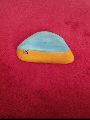 Decorative beach stone hand-painted
