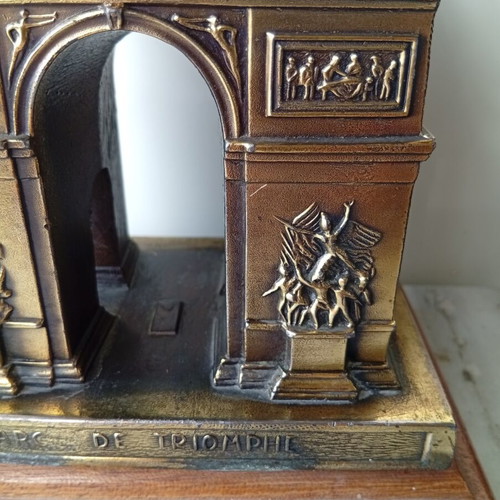 Music box jewelry holder Arc de Triomphe Paris used, bronze