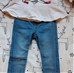  Παιδικό σετ τζιν παντελόνι/μπλούζα