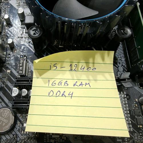 Motherboard ASRock H610M-HVS/M.2 with Intel Core i5-12400 and 16GB DDR4 RAM used