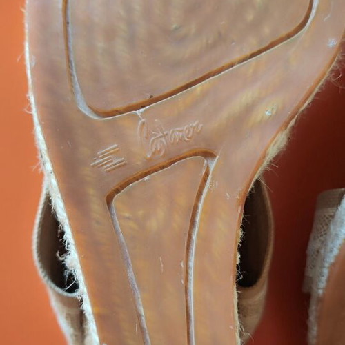 Castaner espadrille wedges size 40 used, beige lace