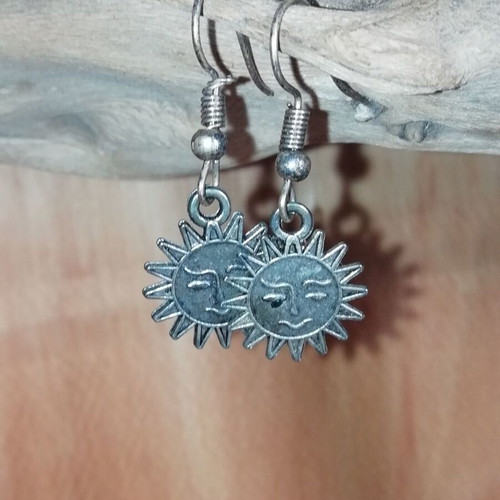 Bronze sun earrings new