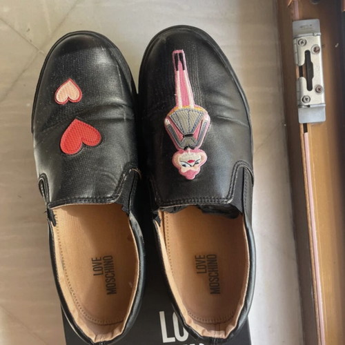 Love Moschino shoes used, leather, size 39, black