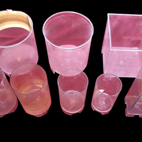 Candle molds used, plastic and metal set of 15 pieces
