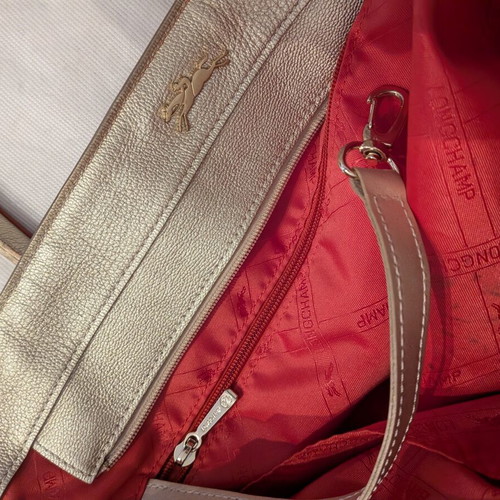 Longchamp Penelope tote bag used, orange and gold