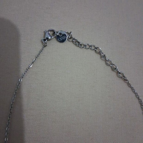Stainless steel necklace like new, gray and silver