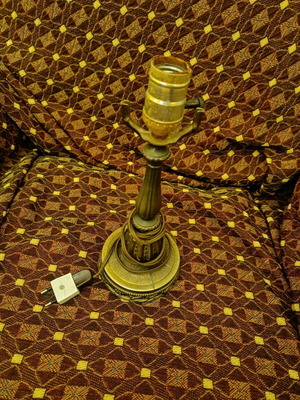 Leviton table lamp used vintage brass 1930s–50s