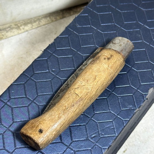 Vintage folding pocket knife with wooden handle used