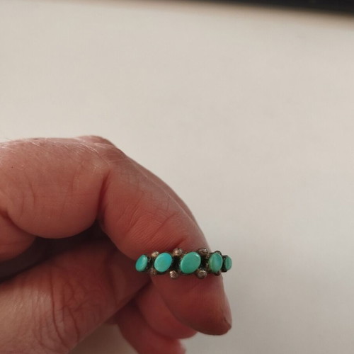 Original Navajo Native American silver 925 ring with 5 turquoise like new