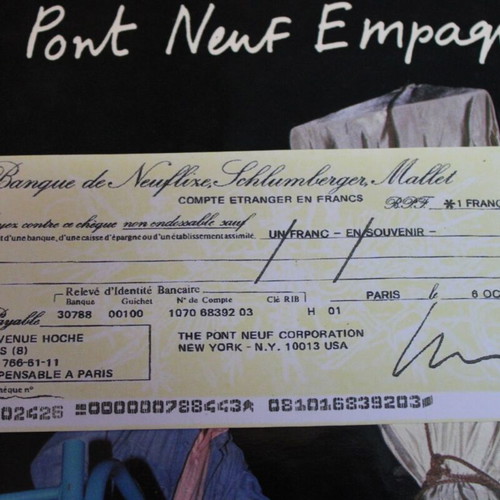 Christo and Jeanne-Claude 1985 Signed Souvenir Check New