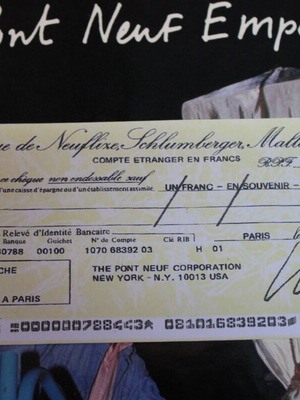 Christo and Jeanne-Claude 1985 Signed Souvenir Check New