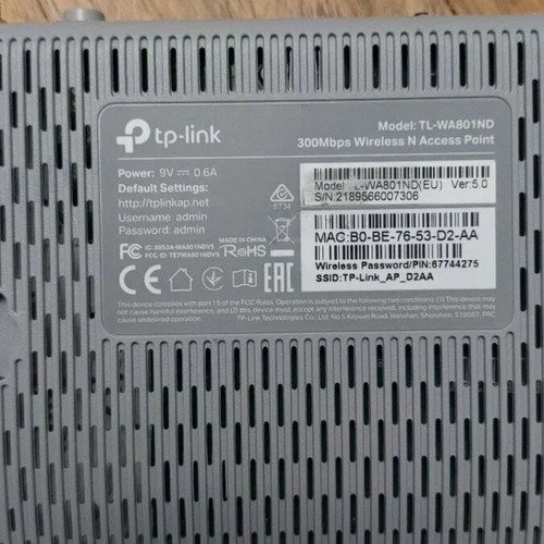 Tplink TL-801ND 300Mbps Wireless N Access Point like new without antennas