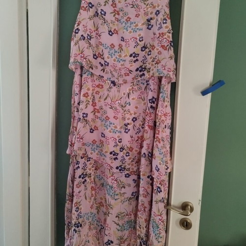 Deerberg Viscose Dress for Curvy Girls, Like New, Pink Floral, XXL
