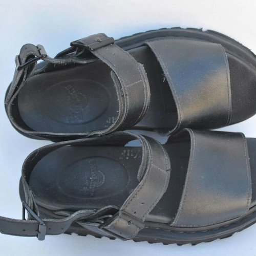 Dr. Martens Voss black leather platform sandals used, size 39