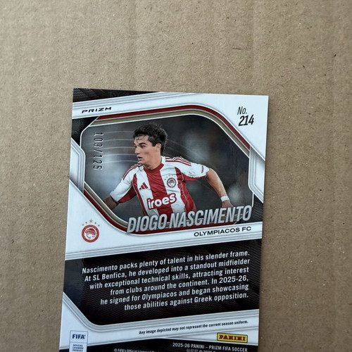 2025-26 Panini FIFA Prizm Rookie Diogo Nascimento card like new Olympiacos