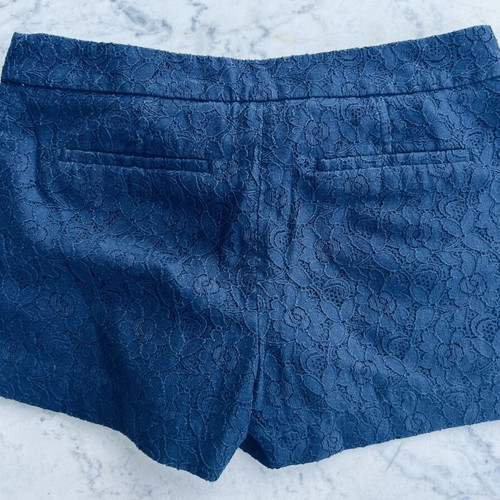 Shorts with cotton lace like new, blue, size XS