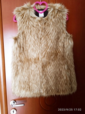 Zara fur vest used, size M, brown