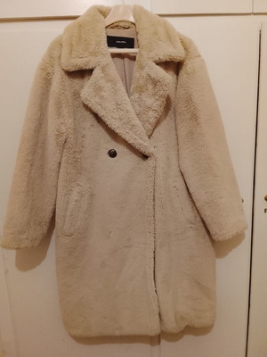 Fur coat Vero Moda like new, gray and beige, size L