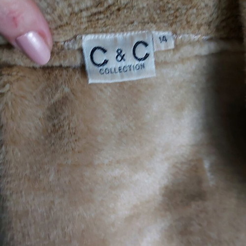 C & C Collection women's nude jacket like new, L/XL