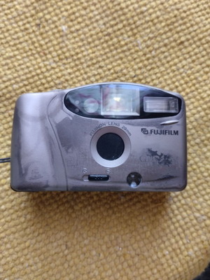 Fujifilm 35mm camera used with case and Fujinon 29mm lens