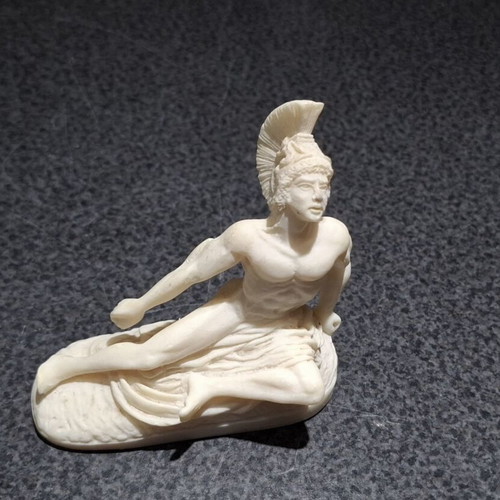 Achilles Figurine Handmade, Genuine Alabaster IFESTOS, like new