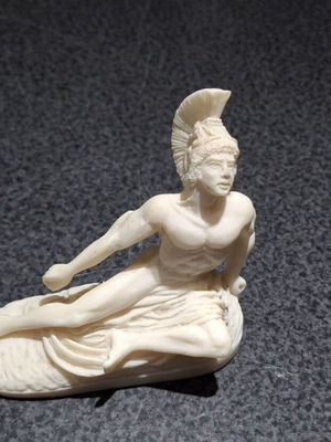 Achilles Figurine Handmade, Genuine Alabaster IFESTOS, like new