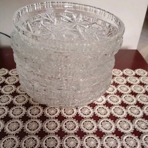 Crystal pasta plates new, set of 7 pieces