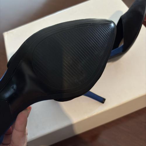 Bershka Two-Tone Pumps Size 40 Like New, Blue and Black with Ankle Strap