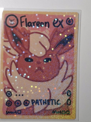 Custom Pokemon card Derpymon Flareon new with foil effect