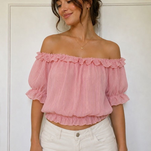 Sheer pink top by Emmanuel Navarro like new, size M