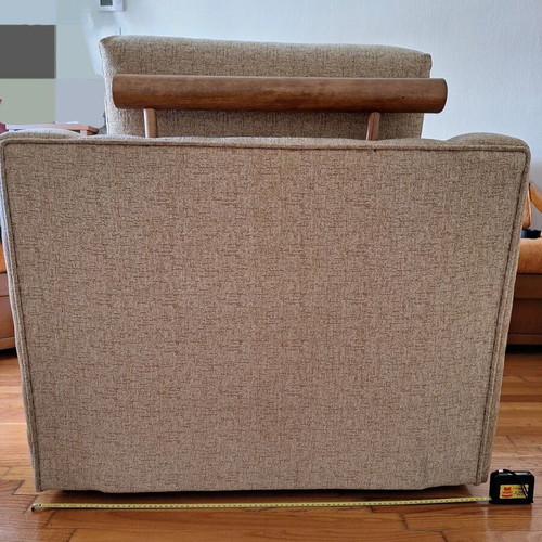 Armchair with storage space new, beige