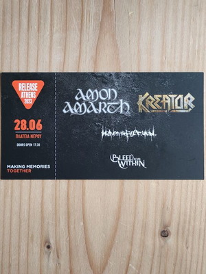 Amon Amarth Kreator Heaven Shall Burn Concert Ticket like new 28-6-2023