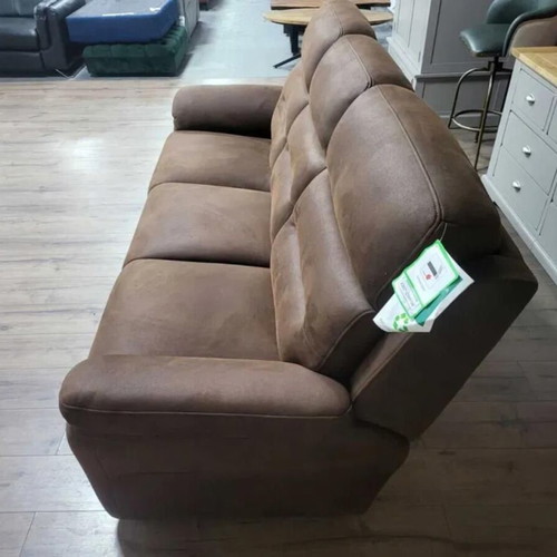Brown fabric sofa three-seater new
