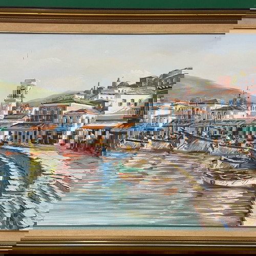 Ν. Μπαφαλούκος πανέμορφη ελαιογραφία σε κορνίζα!!