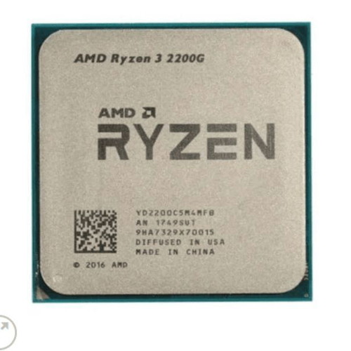 AMD Ryzen 3 2200G CPU used, 3.7GHz 4-core with Radeon Vega Graphics